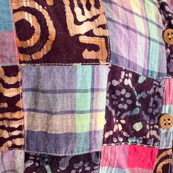 90's Unique Funky Patchwork Shirt - Unisex - Gender Neutral - Size Large - Picture 5 of 10